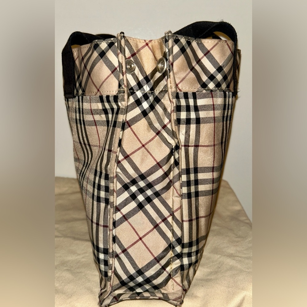 Auth BURBERRY BLUE LABEL Nova Check Tote Hand Bag Purse Nylon. - Picture 3 of 12